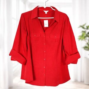 Cato Button NEW Deep Red 18-20W New with Tags Plus size